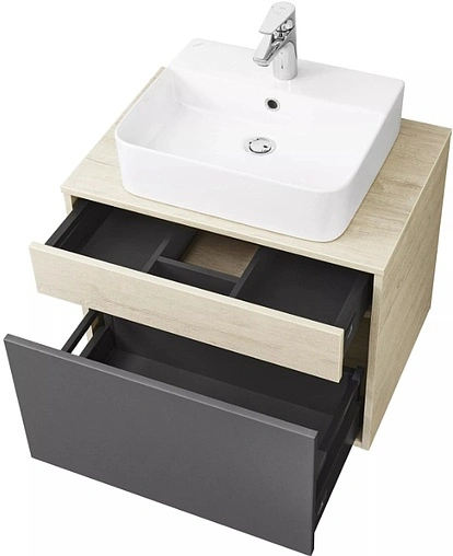 Тумба-умывальник подвесная Aquaton Лофт Урбан 65 графит/орегон 1A2540K0LQX60