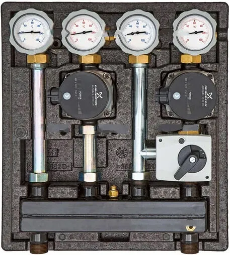 Насосный модуль с прямым контуром 1&quot;н х ¾&quot;в Meibes Kombimix 2 UK M26103.3RU с насосом Grundfos UPM3 Hybrid 15-70