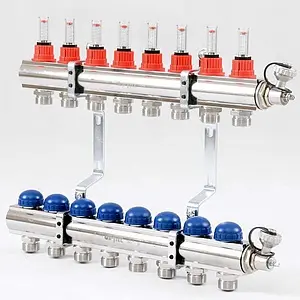 Группа коллекторная с расходомерами 8 отводов 1&quot;в/в x ¾&quot;ек Uni-fitt 440E4308, 2