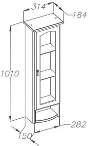 Шкаф Opadiris Риспекто 32 R орех антикварный 00-00006083, 2