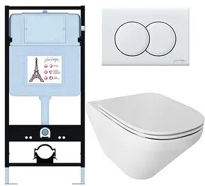 Комплект 6 в 1 Jacob Delafon Modern Life E21775RU-00 с кнопкой E36496-00 белый глянцевый, 1