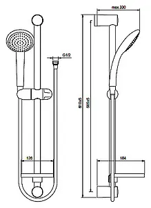 Душевая стойка Vidima Fresh S хром BA207AA Душевая стойка Vidima Fresh S хром BA207AA, 2