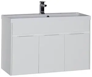 Тумба-умывальник Aquanet Латина 100 белый 00179637+00179392 Тумба-умывальник Aquanet Латина 100 белый 00179637+00179392, 1