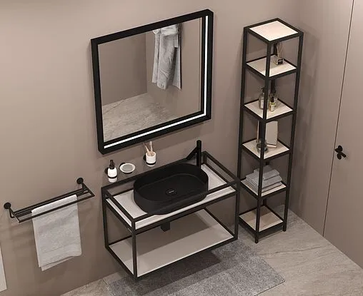 Зеркало с подсветкой Allen Brau Liberty 85x90 чёрный браш 1.330015.BB