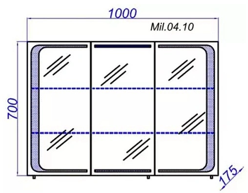 Шкаф-зеркало Aqwella Milan 100 белый Mil.04.10