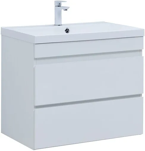 Тумба-умывальник подвесная Aquanet Нота New 75 белый глянец 00335418+00281221