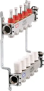 Группа коллекторная с расходомерами 5 отводов 1&quot;в/в x ¾&quot;ек Uni-fitt 450I4305, 3