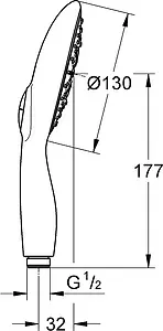 Лейка ручного душа Grohe Power&Soul 130 хром/белый 27673LS0, 2