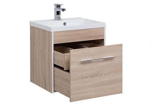 Тумба под умывальник подвесная Aquanet Августа 58 дуб сонома 00210027