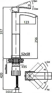 Смеситель для раковины Cezares Quattro хром QUATTRO-C-LC-01-W0 Смеситель для раковины Cezares Quattro хром QUATTRO-C-LC-01-W0, 2