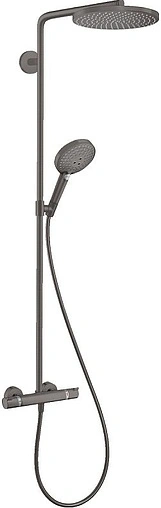 Душевая система с термостатом для душа Hansgrohe Raindance Select S 240 1jet PowderRain шлифованный чёрный хром 27633340
