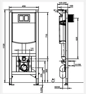 Инсталляция для подвесного унитаза Set 3 в 1 Sanit INEO PLUS 90.733.00..S004 с кнопкой Ineo Bright нержавеющая сталь Инсталляция для подвесного унитаза Set 3 в 1 Sanit INEO PLUS 90.733.00..S004 с кнопкой Ineo Bright нержавеющая сталь, 3