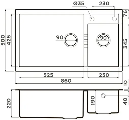 Мойка кухонная Omoikiri Tedori 86-2-LB-SA бежевый 4993934
