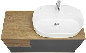 Тумба-умывальник подвесная Aquaton Терра 105 дуб кантри/антрацит 1A2469K4TEKA0, 3