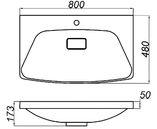 Раковина Aqwella Neringa 80 белый Ner.08.04.D