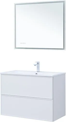 Тумба-умывальник Aquanet Арт 90 белый матовый 00313256+00318928