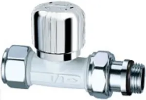 Вентиль терморегулирующий прямой M24x19 x ½"н LadyFAR белый/серебро FL 0195 12P Вентиль терморегулирующий прямой M24x19 x ½"н LadyFAR белый/серебро FL 0195 12P, 1