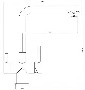 Смеситель для кухни с подключением к фильтру Swedbe Selene Plus хром 8144, 2