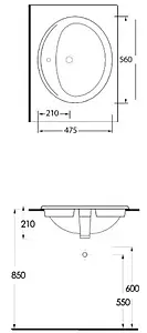 Раковина beWash Balaton 56 белый 90561101 Раковина beWash Balaton 56 белый 90561101, 2