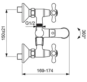 Смеситель для ванны Vidima Retro хром BA355AA, 3