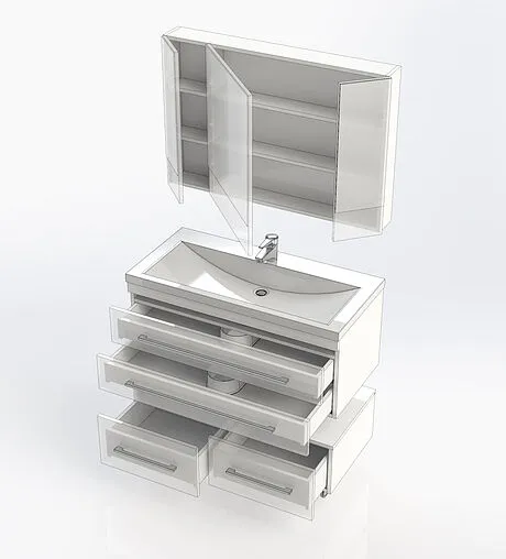 Шкаф-зеркало Aquanet Нота 100 белый 00165372