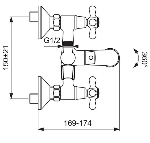 Смеситель для ванны Vidima Retro хром BA355AA