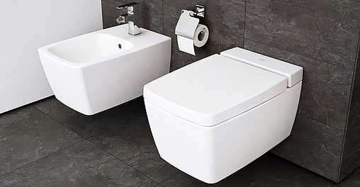 Унитаз подвесной безободковый с функцией биде и встроенным смесителем VitrA Metropole Rim-Ex белый 7672B003-1087