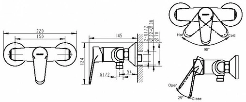 Смеситель для душа Bravat Emeralda хром F9135147CP-01-RUS
