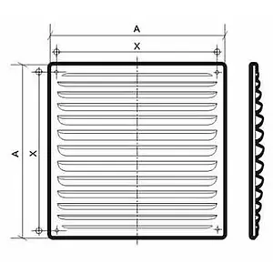Решетка вентиляционная ЭРА 3030 МЭ, 2
