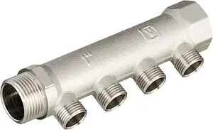 Коллектор распределительный проходной 4 отвода 1&quot;в/н x ½&quot;к Valtec VTc.500.N.0604, 1