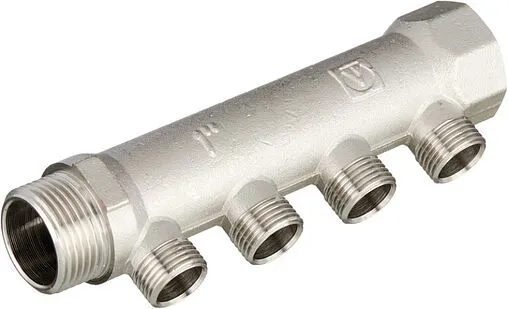Коллектор распределительный проходной 4 отвода 1&quot;в/н x ½&quot;к Valtec VTc.500.N.0604