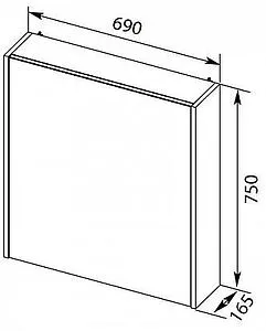 Шкаф-зеркало Aquanet Палермо 70 R белый 00203942 Шкаф-зеркало Aquanet Палермо 70 R белый 00203942, 2