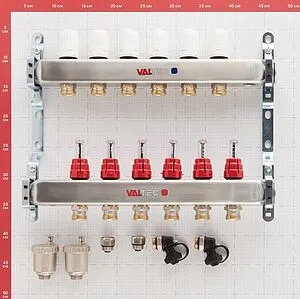 Группа коллекторная с расходомерами 6 отводов 1&quot;в/в x ¾&quot;ек Valtec VTc.586.EMNX.0606, 5