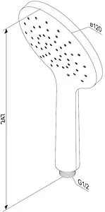 Лейка ручного душа Damixa Jupiter хром 977020000 Лейка ручного душа Damixa Jupiter хром 977020000, 2