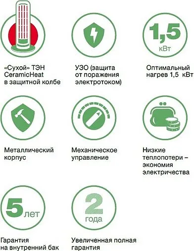 Водонагреватель накопительный электрический Thermex Safedry ERD 80 V 111016