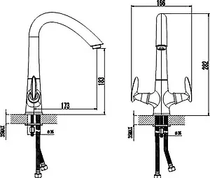 Смеситель для кухни SMARTsant Престиж хром SM170001AA, 2