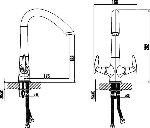 Смеситель для кухни SMARTsant Престиж хром SM170001AA