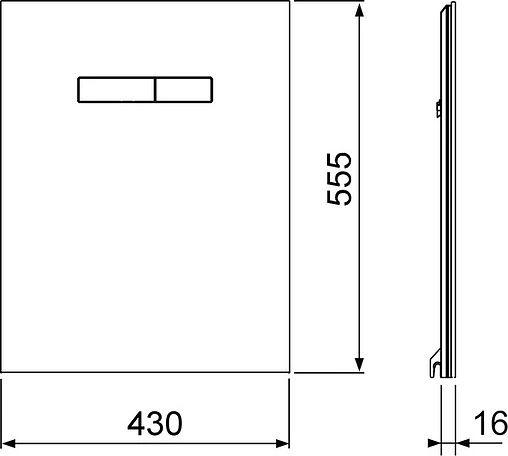 Верхняя панель с механическим блоком управления TECElux стекло/белый, клавиши/хром глянцевый 9650001
