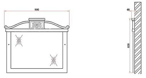 Зеркало BelBagno Primavera 100 Bianco Antico BB45S/PBA Зеркало BelBagno Primavera 100 Bianco Antico BB45S/PBA