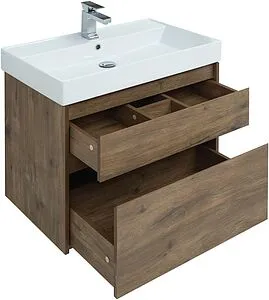 Тумба-умывальник подвесная Aquanet Nova Lite 75 дуб рустикальный 00249515+00242338, 4