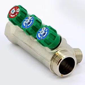 Коллектор регулирующий проходной 3 отвода 1&quot;в/н x ½&quot;к Tiemme RUBINO 1840005, 4