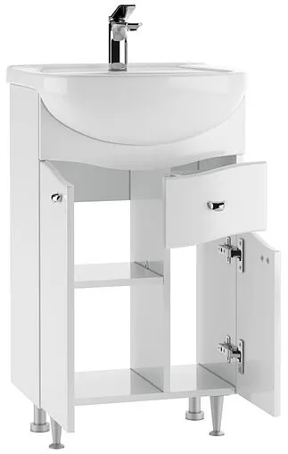 Тумба под умывальник напольная Айсберг Волна 50 белый DA1013T