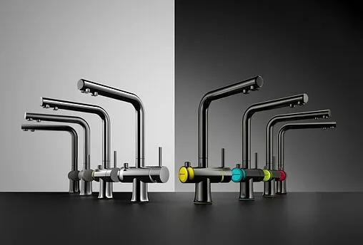 Смеситель для кухни с подключением к фильтру Omoikiri Hotaru-G вороненая сталь/зелёный 4994028