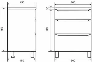 Тумба под умывальник напольная Uperwood UPD Tanos 60 чёрный 291020332 Тумба под умывальник напольная Uperwood UPD Tanos 60 чёрный 291020332, 2