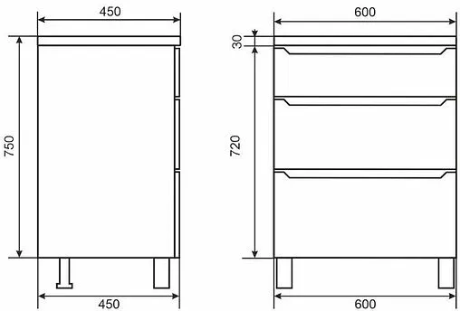 Тумба под умывальник напольная Uperwood UPD Tanos 60 чёрный 291020332