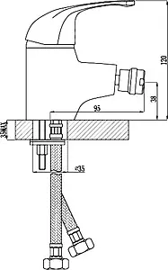 Смеситель для биде Rossinka хром C40-51, 2