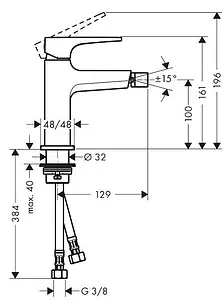 Смеситель для биде Hansgrohe Metropol белый матовый 32520700, 2