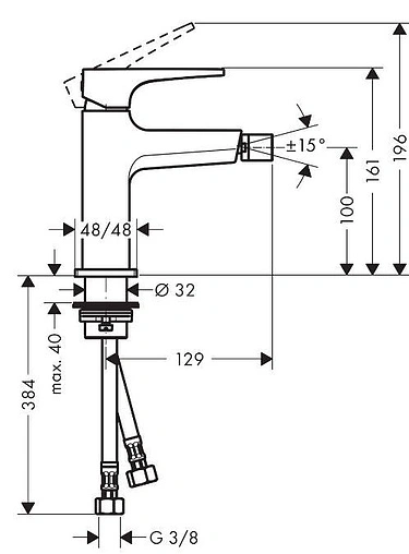 Смеситель для биде Hansgrohe Metropol белый матовый 32520700