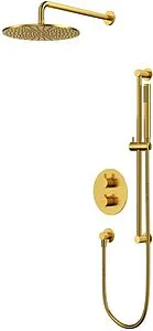 Душевая система с термостатом для душа WHITECROSS Y brushed gold золото брашированное YSET09GLB Душевая система с термостатом для душа WHITECROSS Y brushed gold золото брашированное YSET09GLB, 1