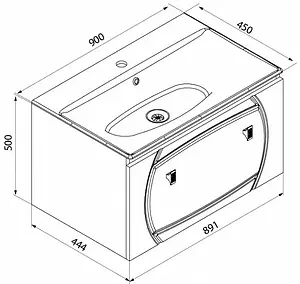 Тумба-умывальник подвесная IDDIS Rise 90 белый RIS90W0i95K, 2
